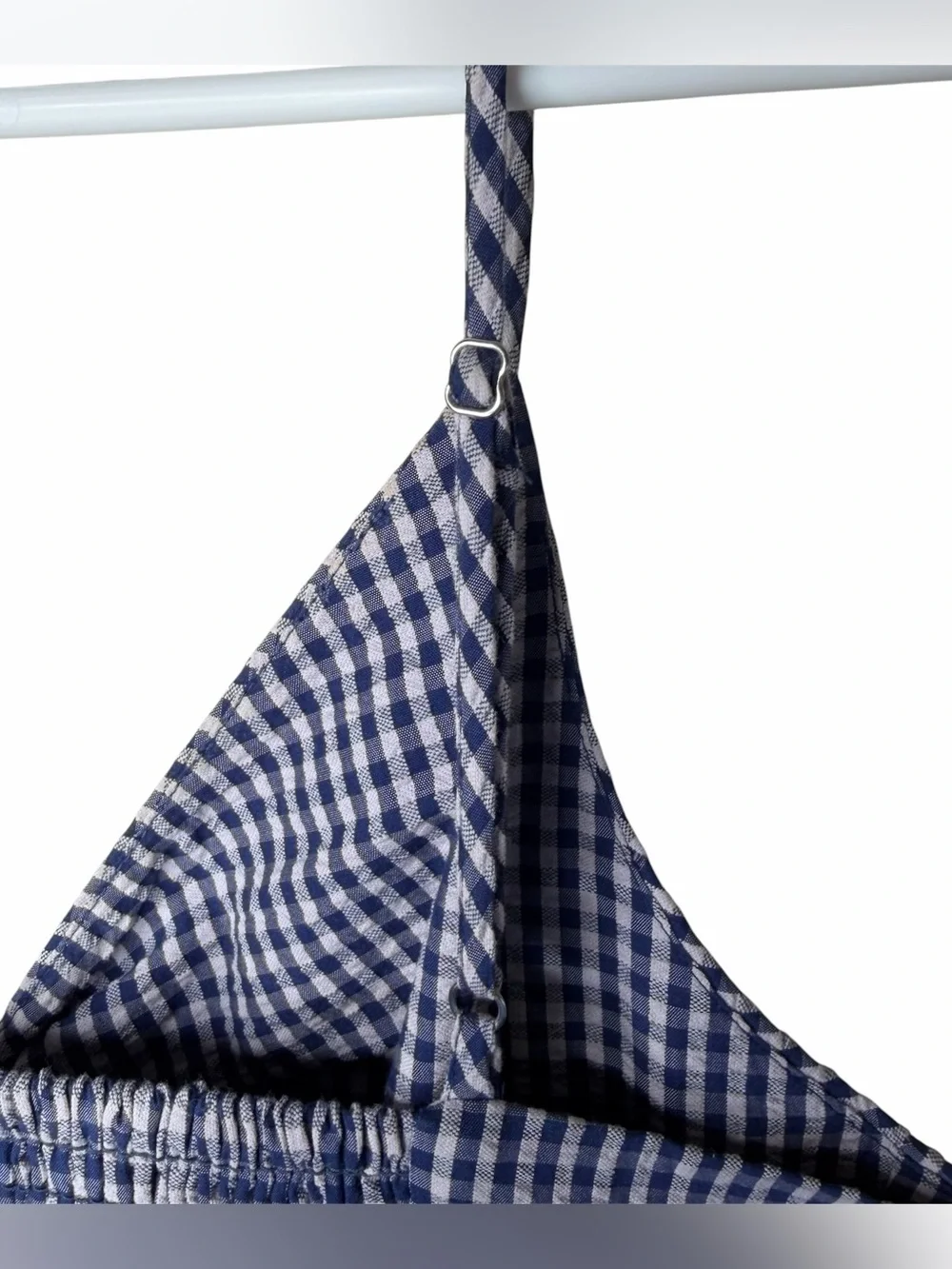 Rails Maeve Midi Dress Size XS Navy Lilac Gingham Bow Cut Out Organic Cotton